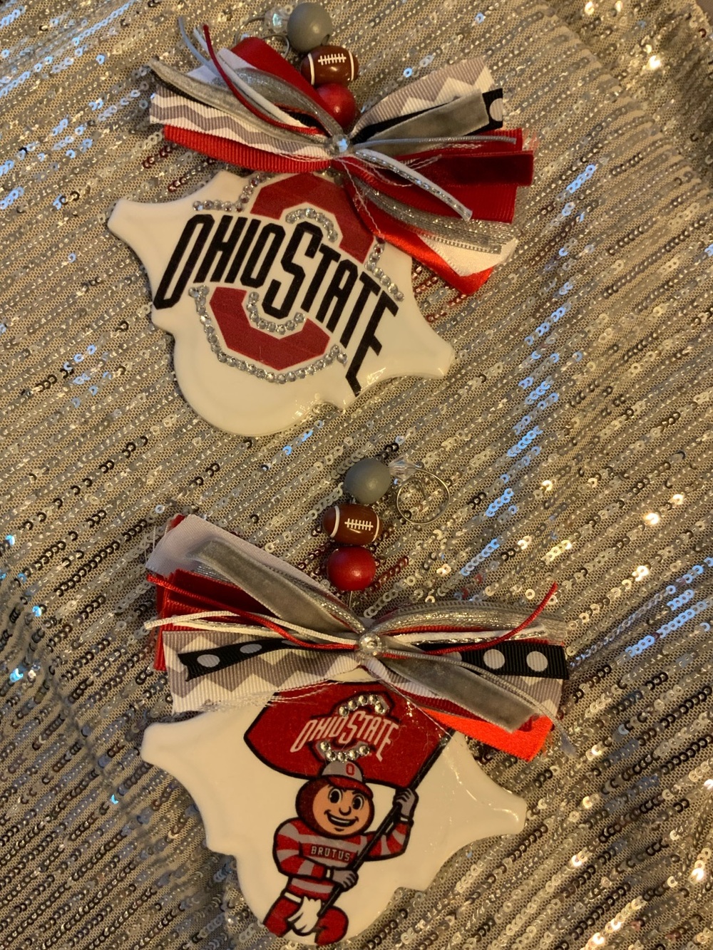 Ohio State University Themed Hanging Ornaments